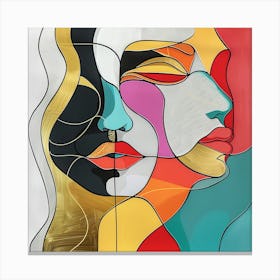 Two Women'S Faces Canvas Print