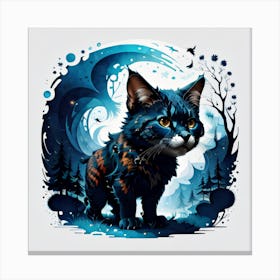 Cat In The Forest Canvas Print