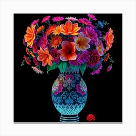 Luminous Flowers In A Vase 1 Canvas Print