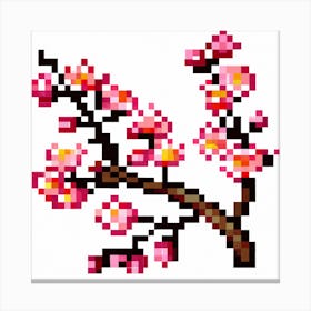 Sakura Blossom Pixel Art Canvas Print