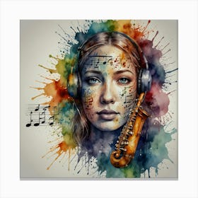 Saxophone Girl Canvas Print