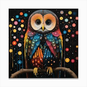 Whimsical Rainbow Barn Owl Canvas Print