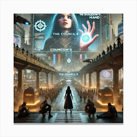 A Sci Fi Themed Scene Depicting Episode 7 The Councils Hand Canvas Print