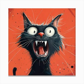 Crazy Cat Funny Illustration Stampe su tela