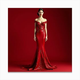 Red Evening Gown 1 Canvas Print