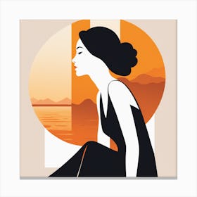 Woman In Silhouette Canvas Print