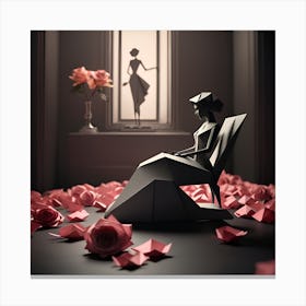 Origami Style Digital Painting Chic Elegance Canvas Print