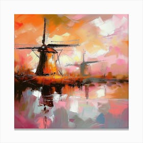 A square abstract painting of a windmill 2 Canvas Print