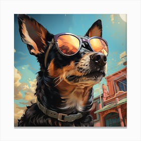 Dog In Sunglasses 6 Canvas Print