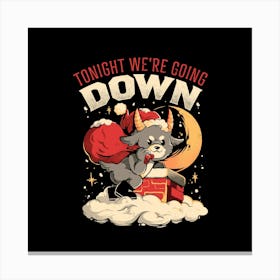 Tonight We re Going Down - Dark Funny Goth Devil Baphomet Christmas Gift 1 Canvas Print