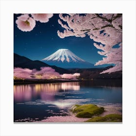 Mt Fuji At Night 1 Canvas Print