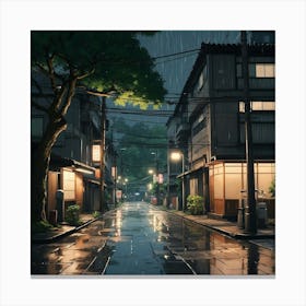 Rainy Night In Japan Canvas Print