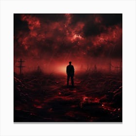 Man Standing In A Field Canvas Print