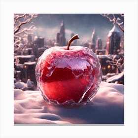 Zbrush Central Contest Glass Apple With A Glowing Cit 1 Canvas Print