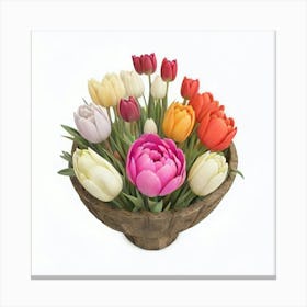 Tulips In A Bowl Canvas Print