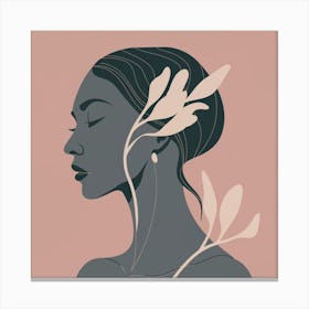 Woman With Leaves In Her Hair Canvas Print