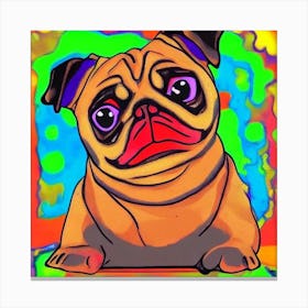 Colorful pug Canvas Print