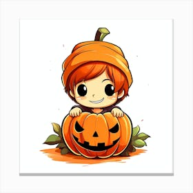 Pumpkin boy Canvas Print