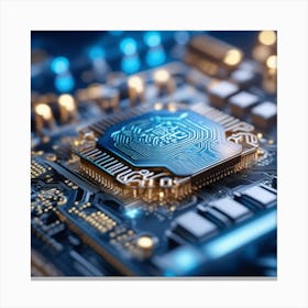 Close Up Of Electronic Circuit Board Canvas Print