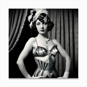 Burlesque Dancer Of The 1920s ~ Reimagined 21 Canvas Print