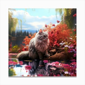 Merlin by lake Canvas Print