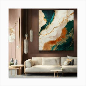 Abstract Marble Modern Painting Tableau (2) Canvas Print