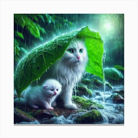 Cat In The Rain 7 Canvas Print