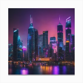 BB Borsa Cityscape At Night Canvas Print