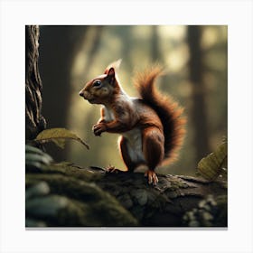 Squirrel In The Woods 46 Canvas Print