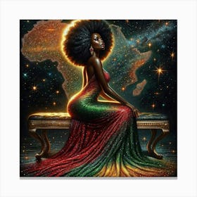 African Woman In Red Dress Canvas Print