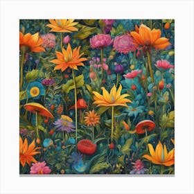 Flowers In The Garden 2 Canvas Print