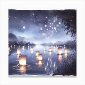 Lanterns In The Sky Canvas Print