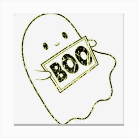 Scary Hey Boo Trick Or Treat Halloween Kawaii Ghost Canvas Print