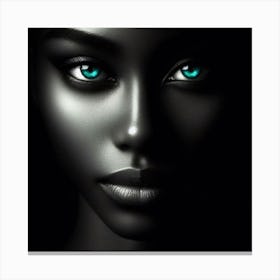 Black Woman With Blue Eyes 2 Canvas Print