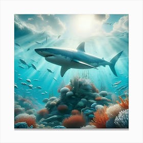 A Great White Shark In His Natural Habitat 2 Canvas Print