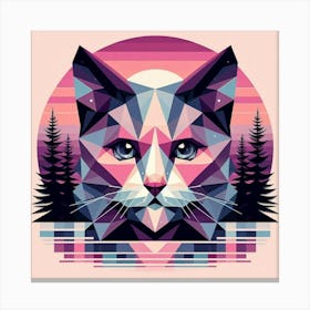 Cloverleaf Low Poly Cat Canvas Print