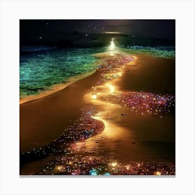 Glow In The Dark Beach Canvas Print