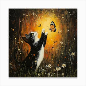 Cat With Butterfly 1 Canvas Print