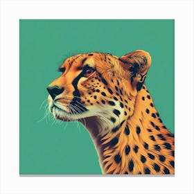 Animal Cheetah In The Green Room Canvas Print