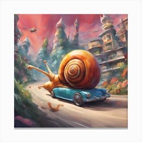 Snail On The Road 1 Canvas Print