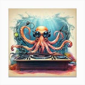 Dj Octopus 5 Canvas Print