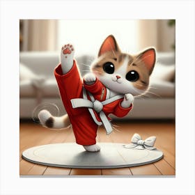 Karate Cat 8 Canvas Print