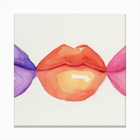 Watercolor Kisses Canvas Print