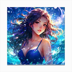 Anime Girl In The Water 1 Canvas Print