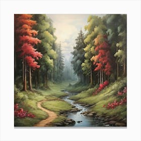 Stream In The Woods Canvas Print