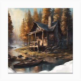 Crystal Lake Cabin Canvas Print