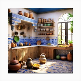 Mediterranean Kitchen Canvas Print