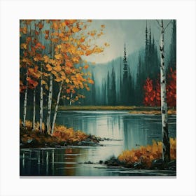 Autumn By The River Canvas Print