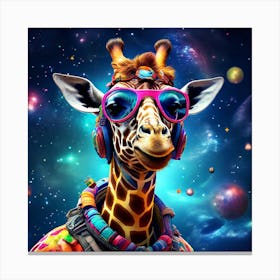 Giraffe In Space art print 1 Canvas Print