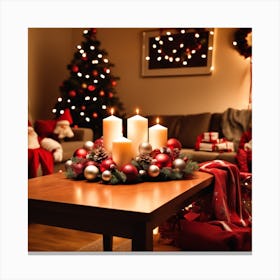 Christmas In The Living Room 5 Canvas Print